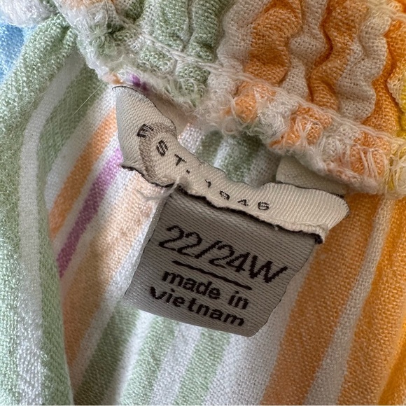 Blue and Pink Relaxed Blouse with Gathered Neckline - Picture 8 of 8